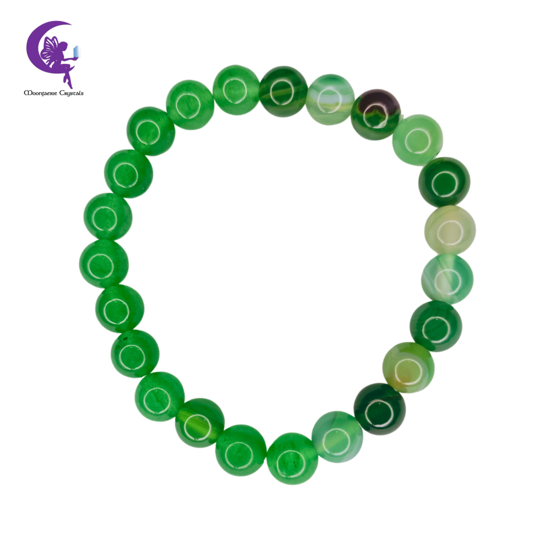 Green Aventurine & Green Agate Money Magnet, Positivity, Good Luck & Success Bracelet