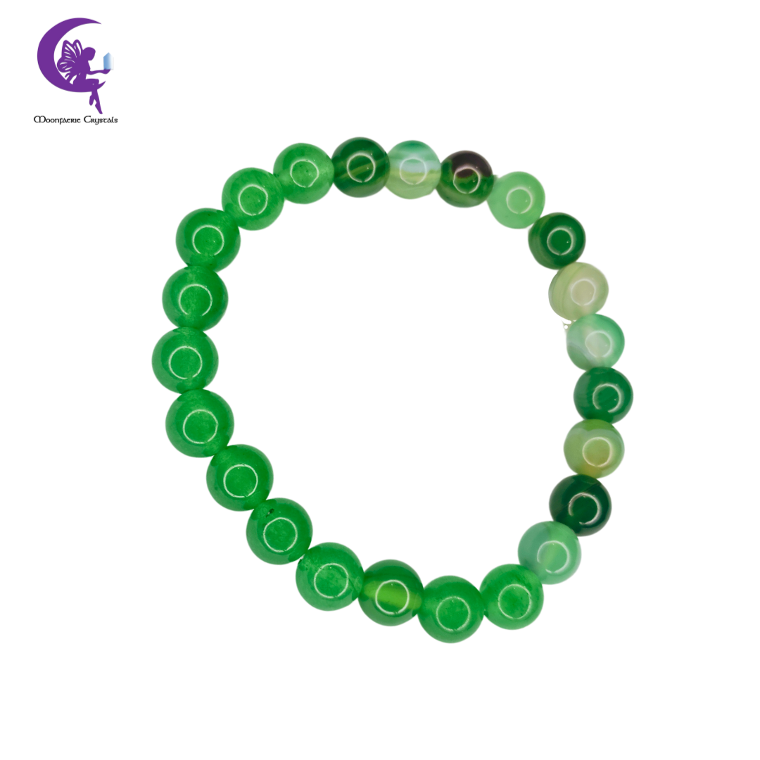 Green Aventurine & Green Agate Money Magnet, Positivity, Good Luck & Success Bracelet