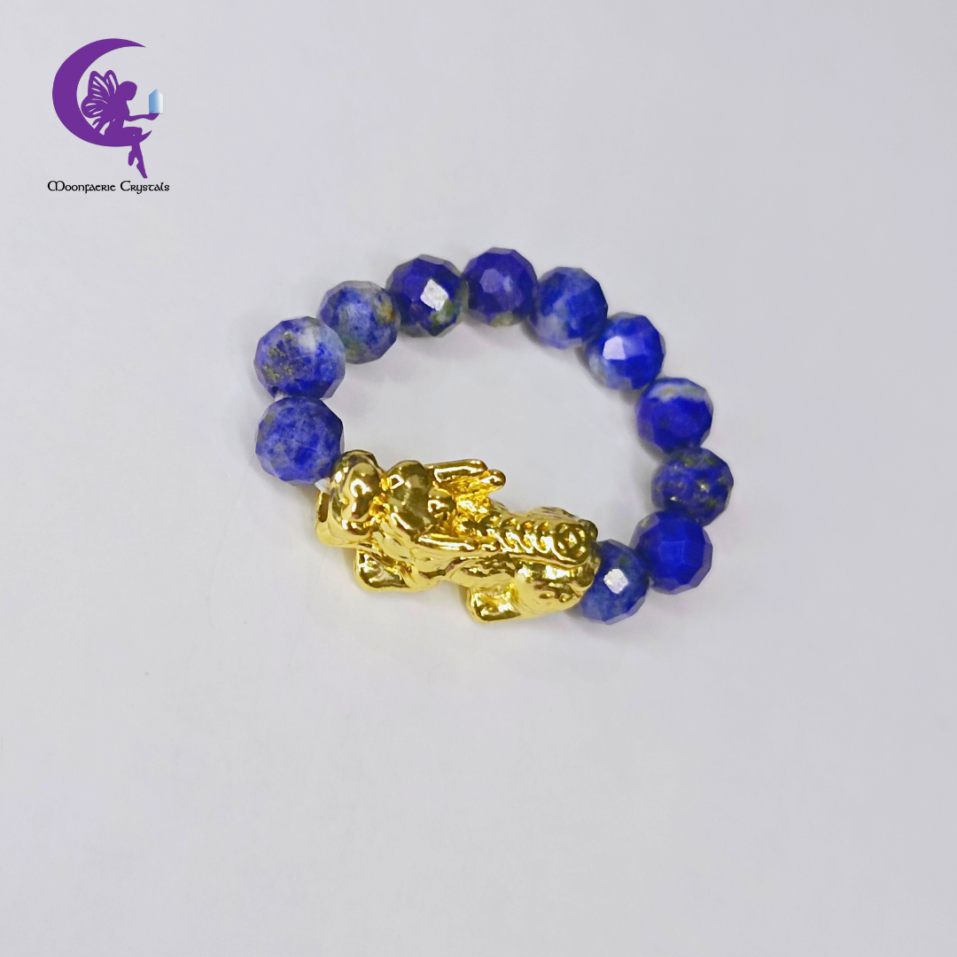 Moonfaerie Pharaoh’s Fortune Guardian Lapis Lazuli & Pi Xiu Ring