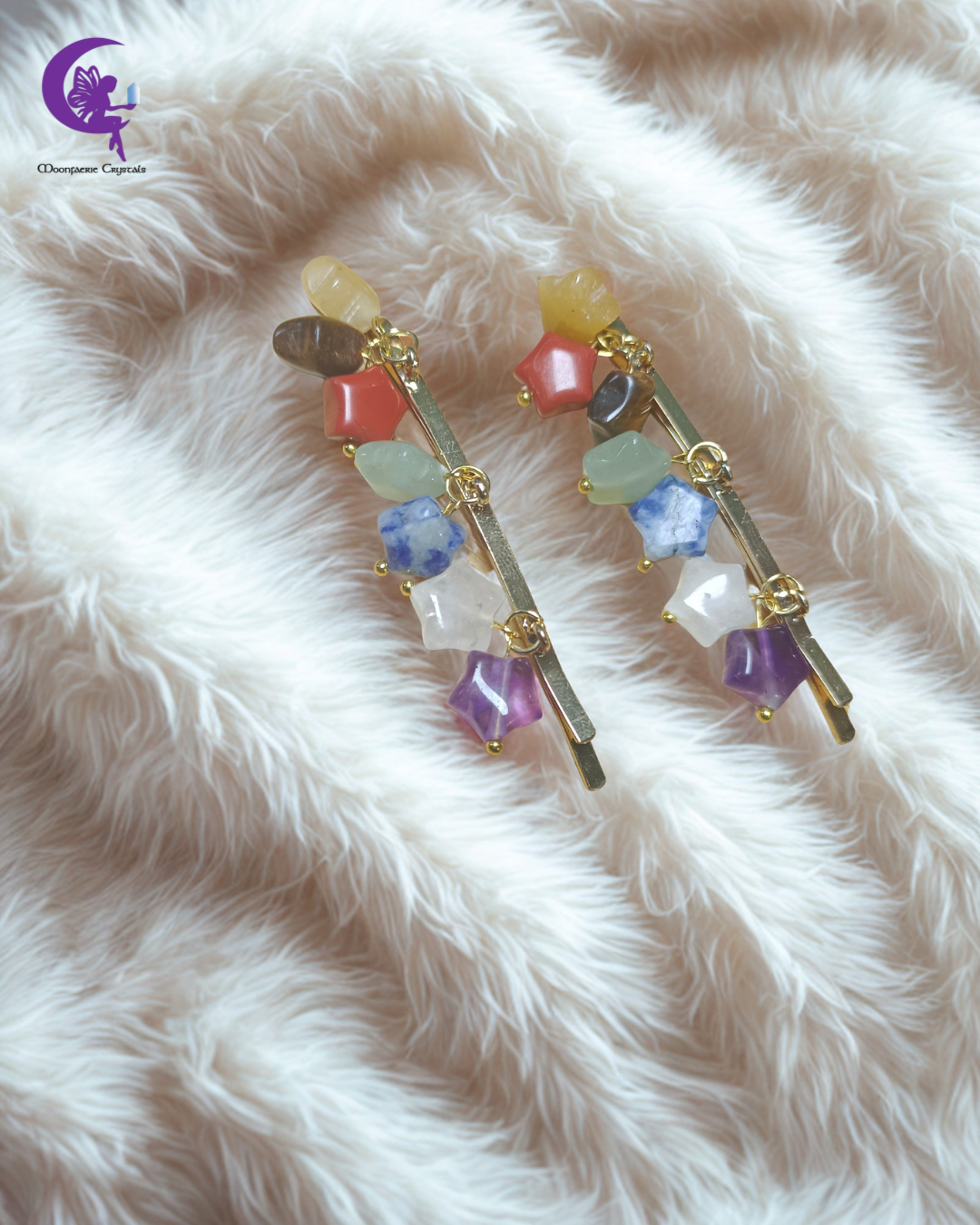 🌙 Seven Stars Chakra Gemstone Hair Pins