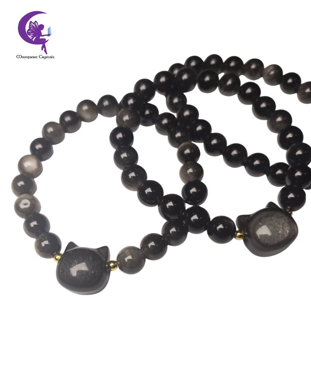 Black Cat Energy Bracelet - Silver Sheen Obsidian