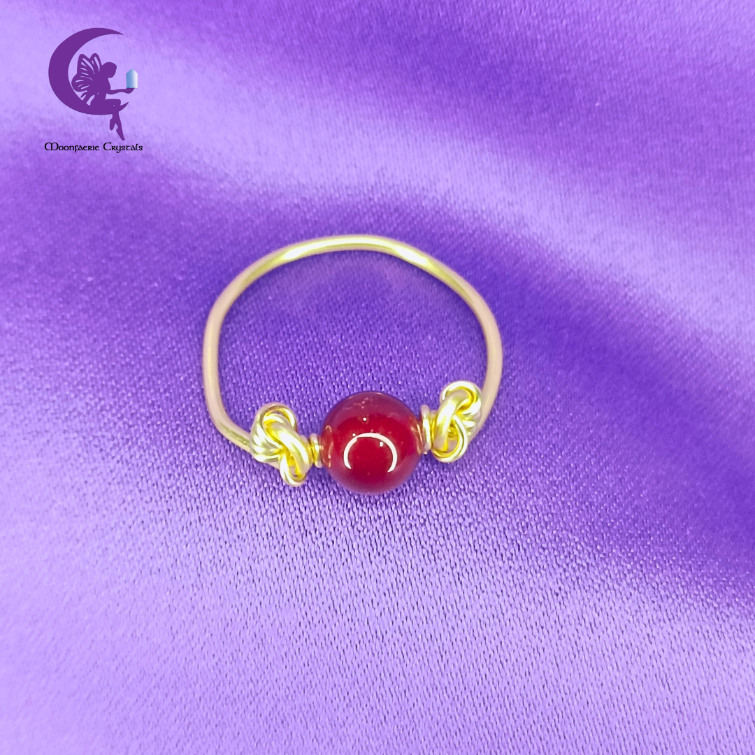 Carnelian Golden Weave Ring
