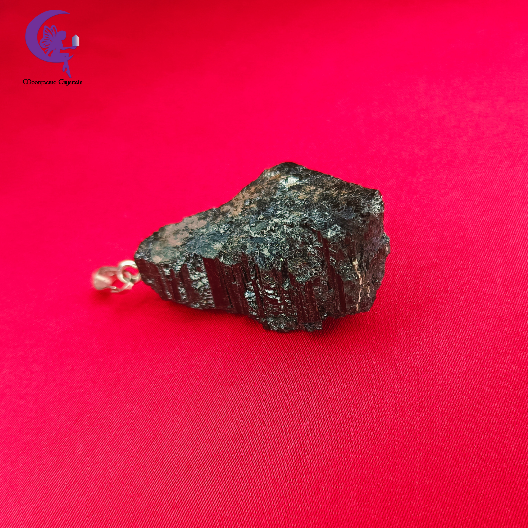 Raw Black Tourmaline Pendant