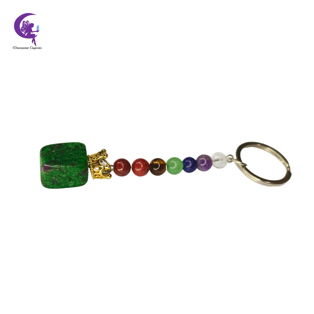 Regal Ruby Zoisite 7 Chakra Keychain