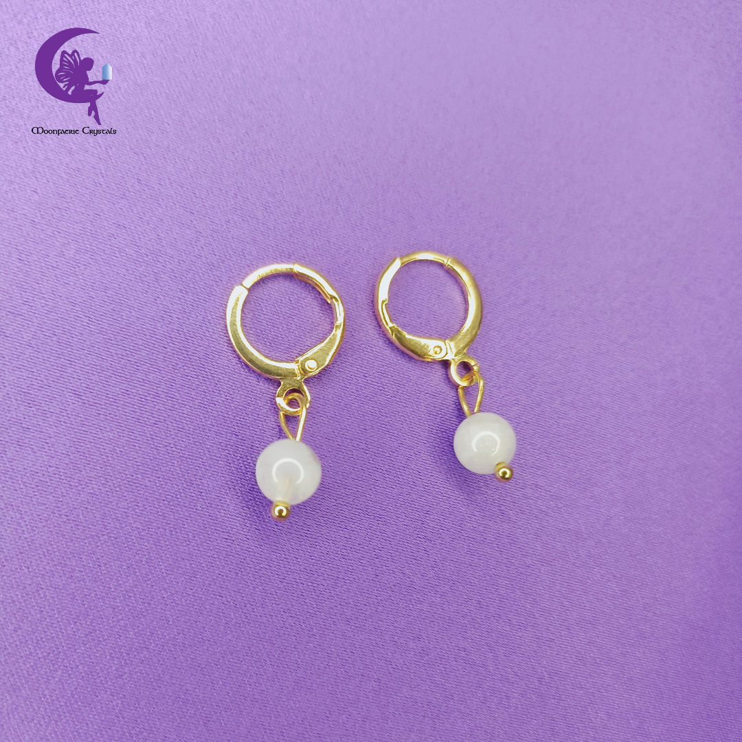 Moonstone Leverback Earrings