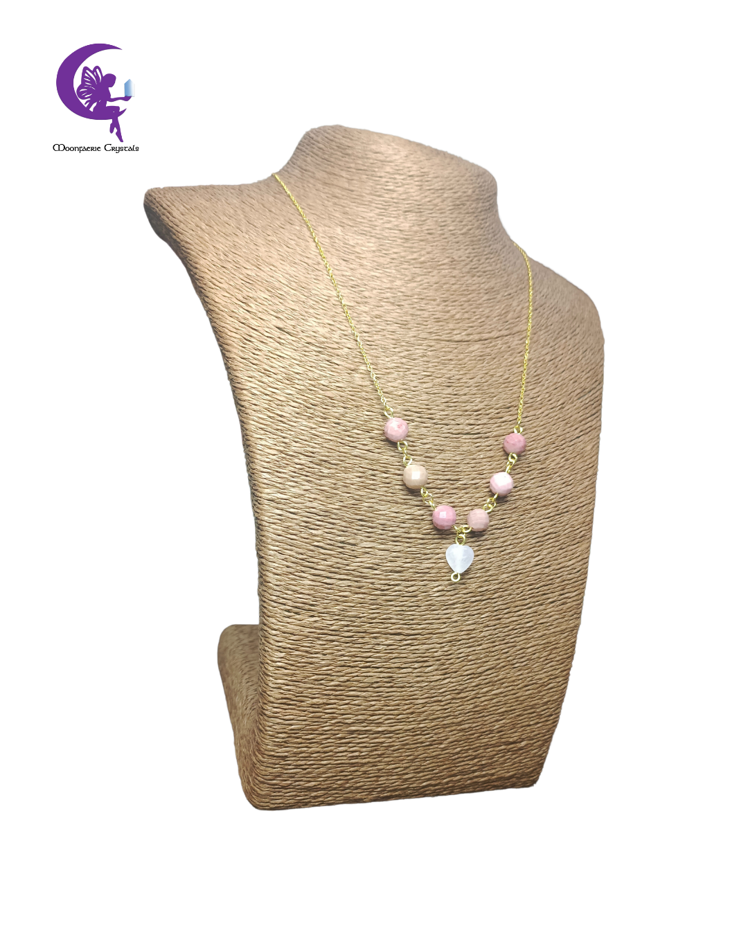 Secure Heart Necklace – Rose Quartz & Rhodochrosite