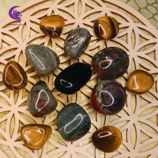 Divine Protection Grid - Black Obsidian, African Bloodstone & Tiger's Eye - Pre-order