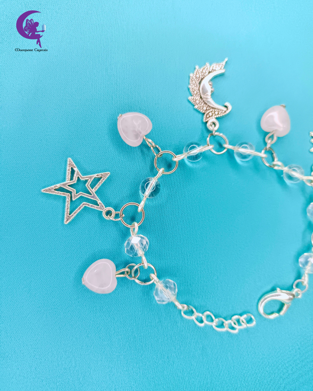 Heart of the Galaxy Bracelet – Clear Quartz & Rose Quartz