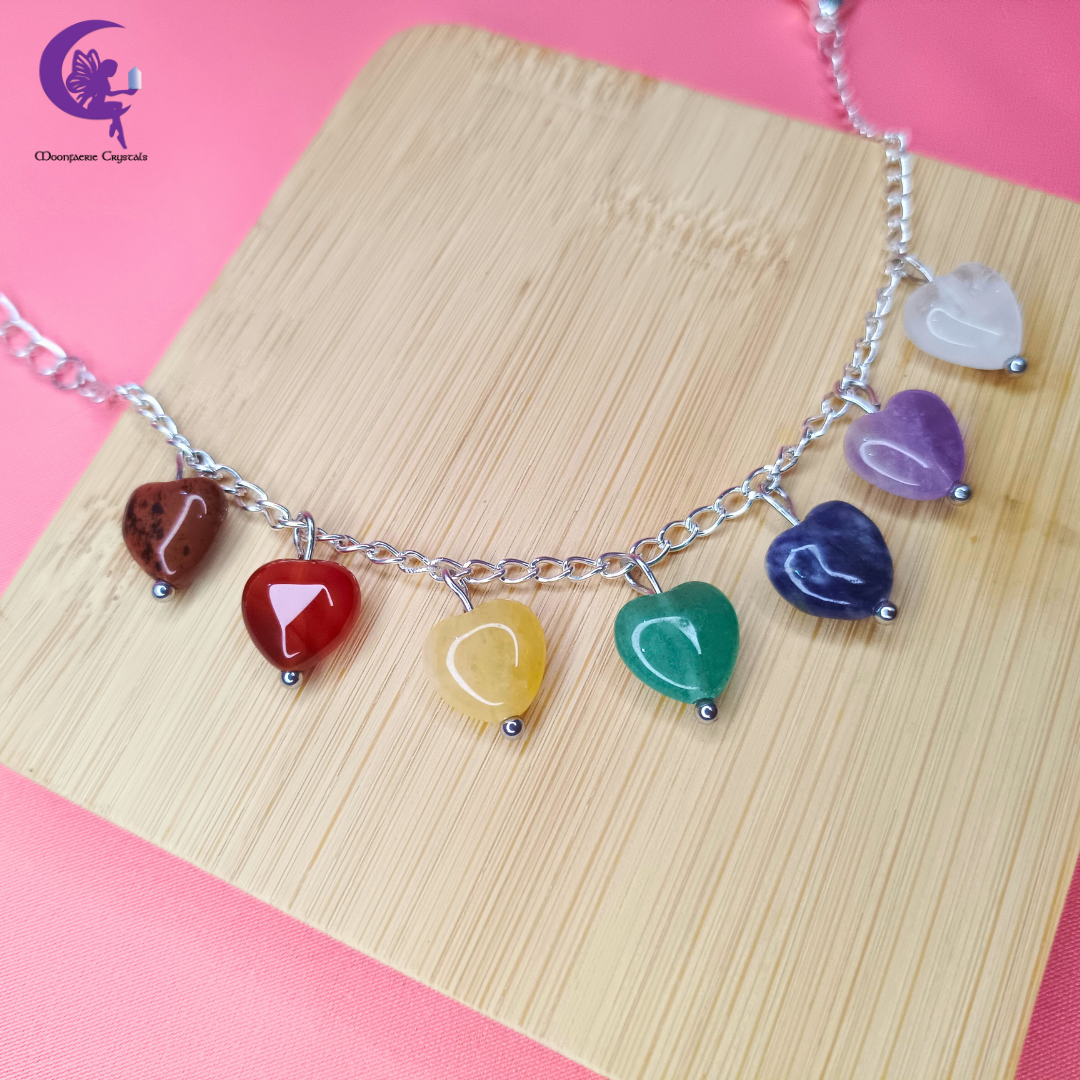 7 Chakra Rainbow Heart Healing Bracelet