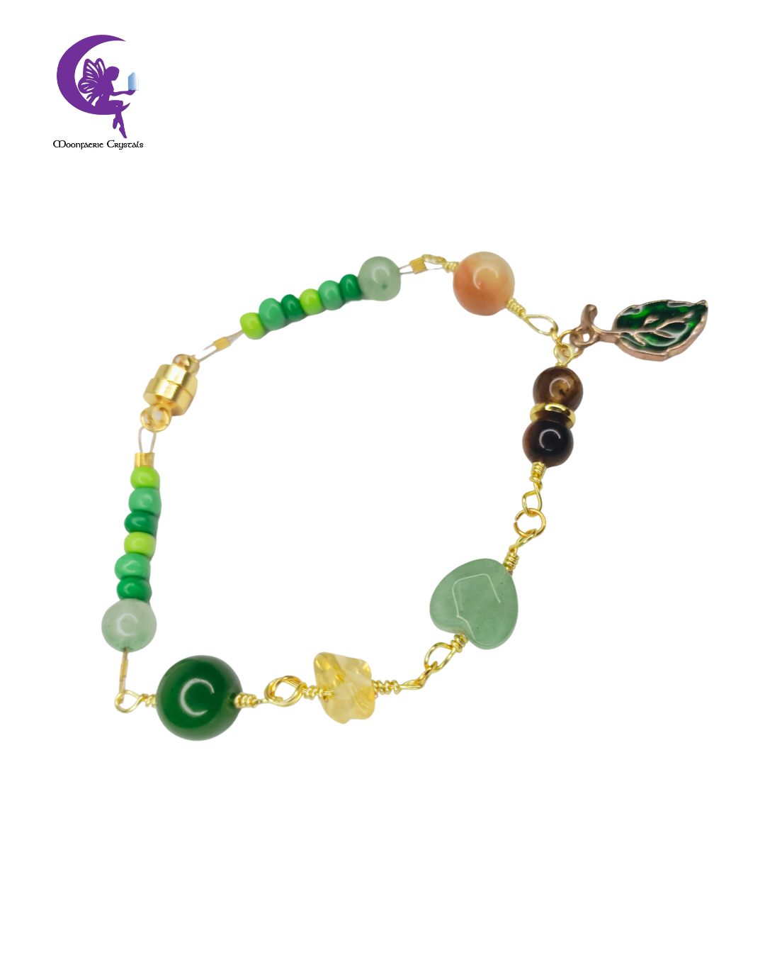 Forest Sunset Bracelet – Jade, Citrine, Tiger’s Eye, Green Aventurine & Yellow Topaz