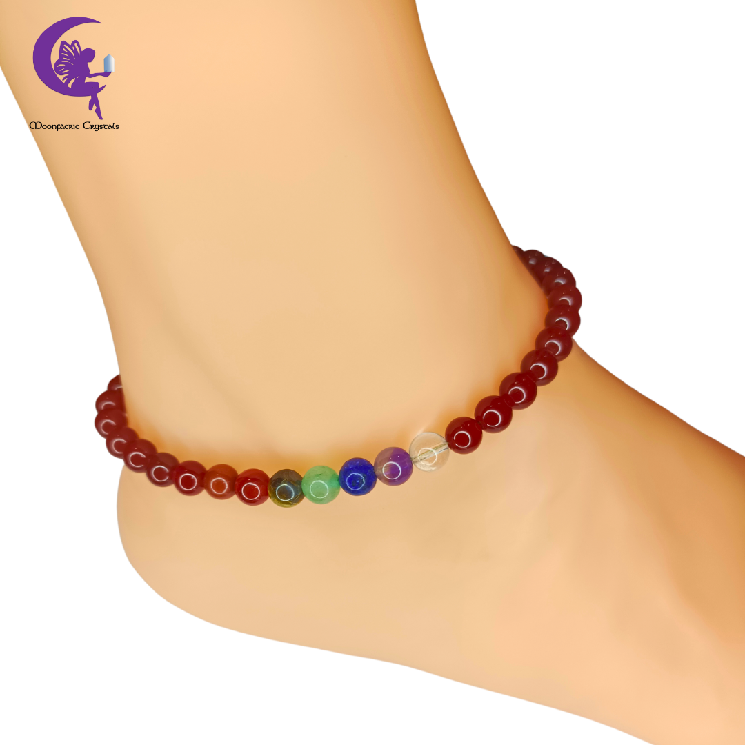 Carnelian  + 7 Chakra Multi-Healing Anklet