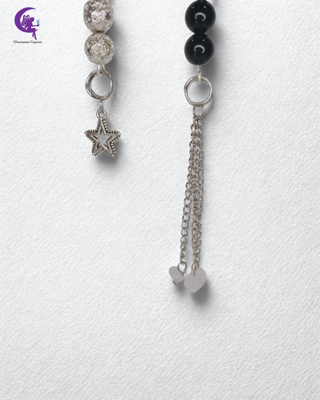 Electric Soul Earrings – Lava Rock, Clear Quartz & Black Obsidian