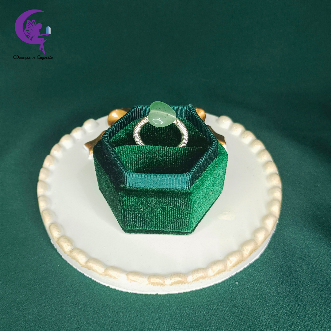 Green Aventurine Heart Ring