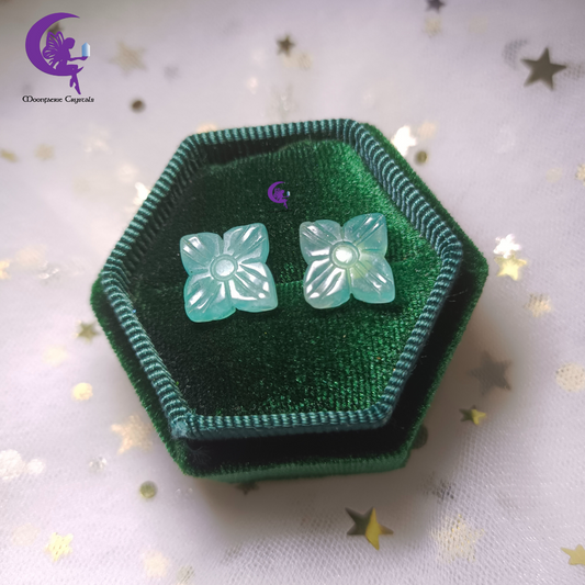 Floral Amazonite Stud Earrings