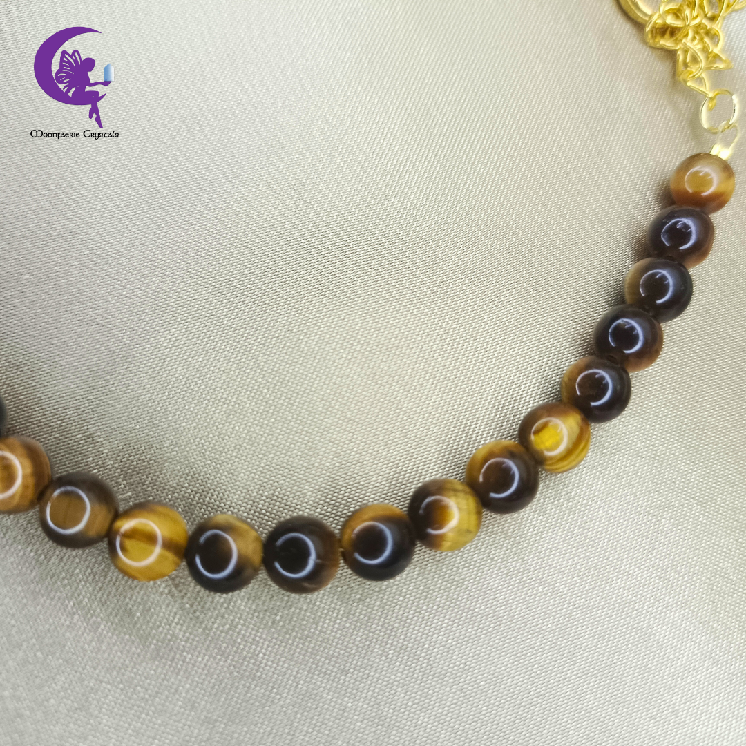 Tiger's Eye Anklet - Wealth Warrior Path to Prosperity