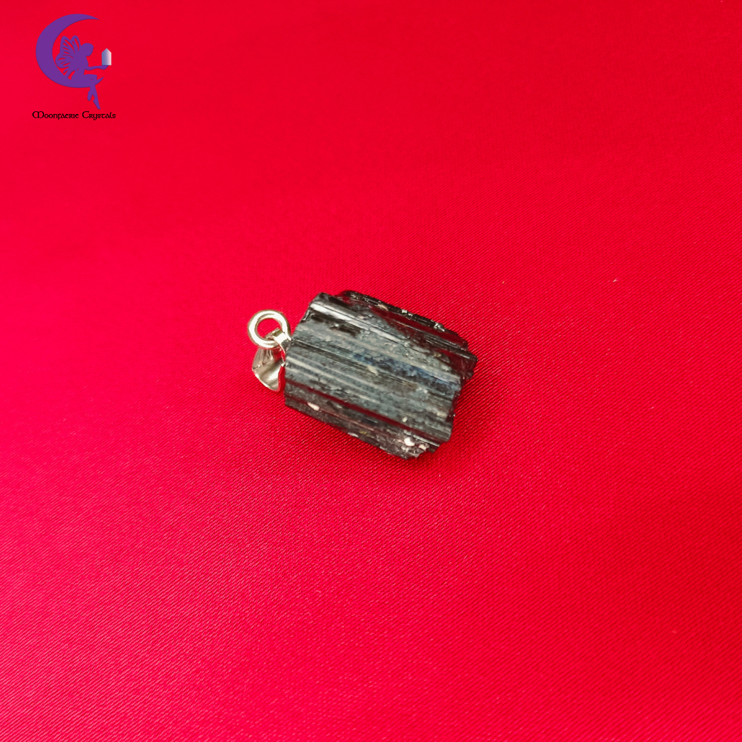 Raw Black Tourmaline Pendant