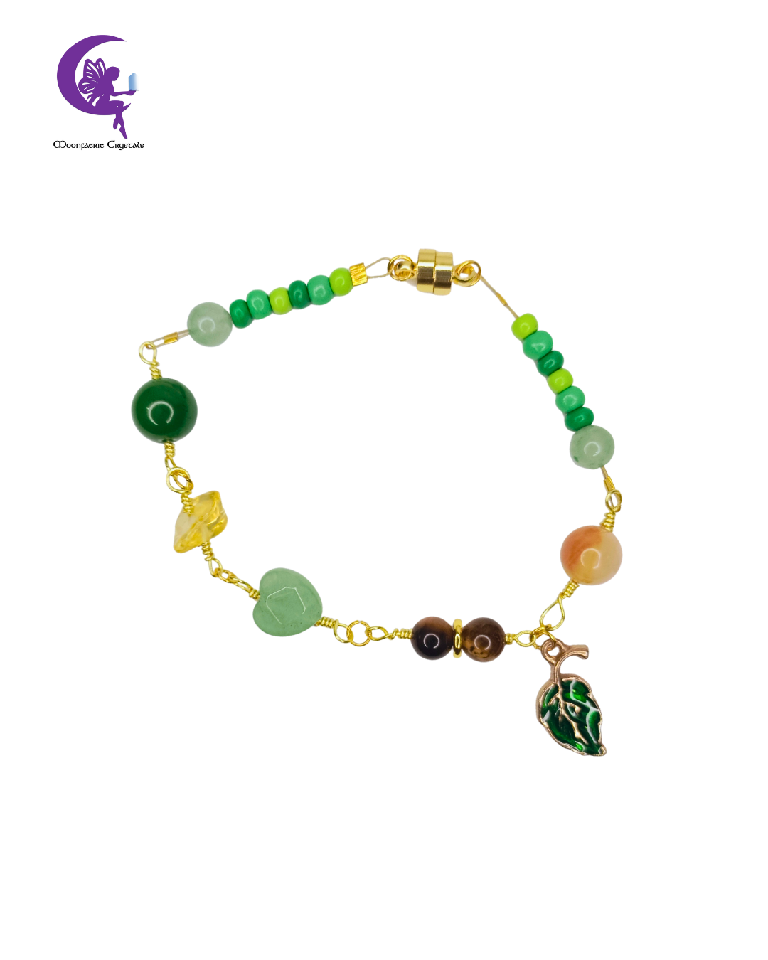 Forest Sunset Bracelet – Jade, Citrine, Tiger’s Eye, Green Aventurine & Yellow Topaz