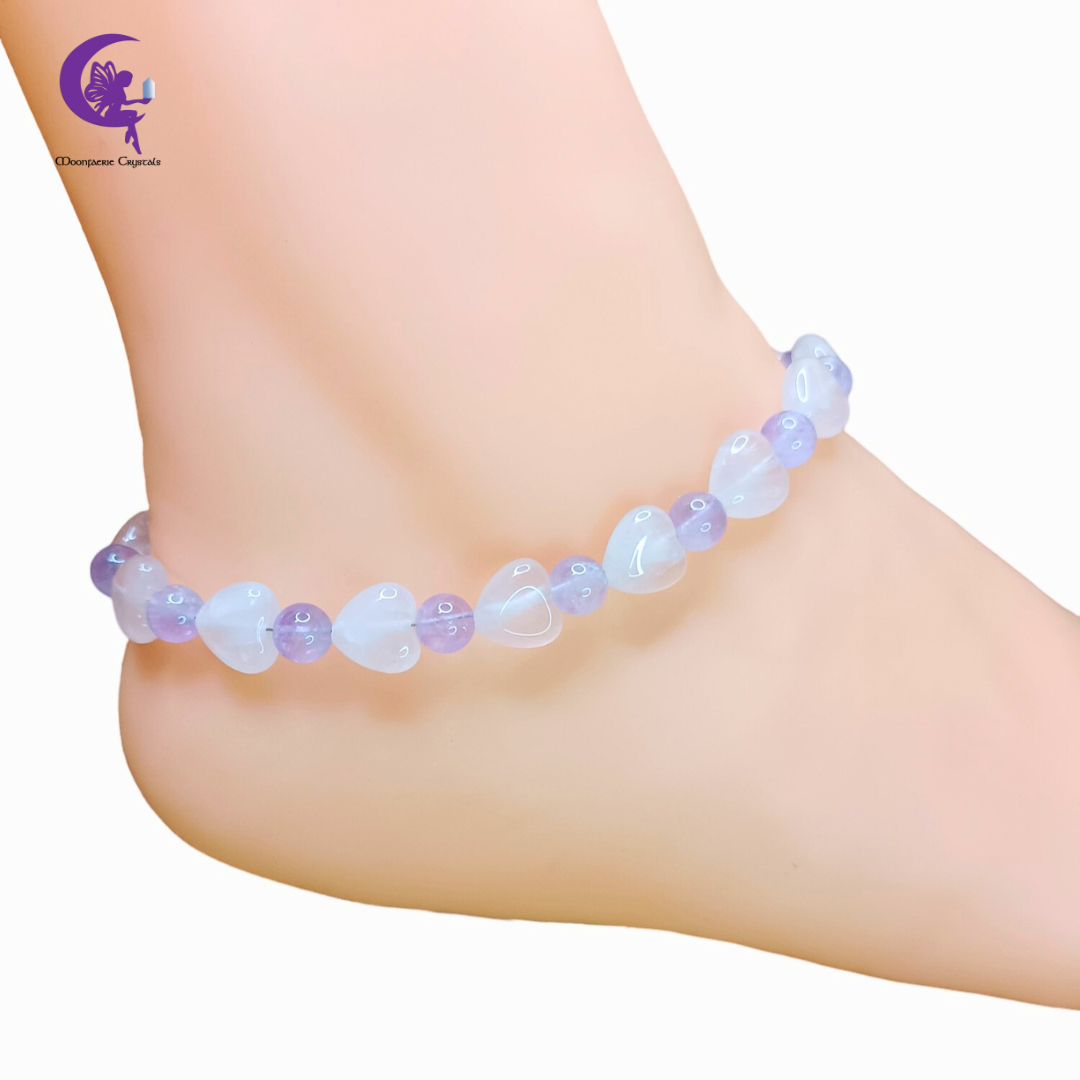 Infinite Love Anklet - Rose Quartz & Amethyst