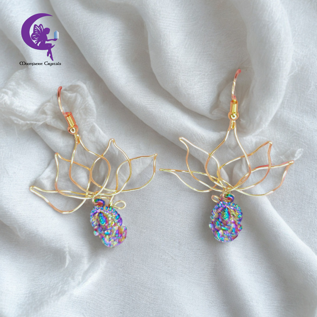 Sacred Ganesha Lotus Earrings