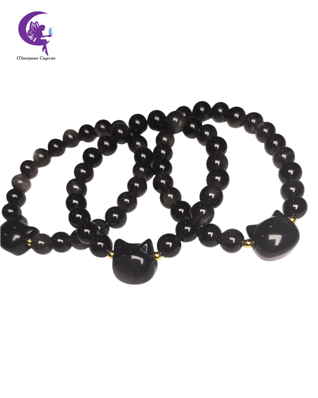 Black Cat Energy Bracelet - Silver Sheen Obsidian