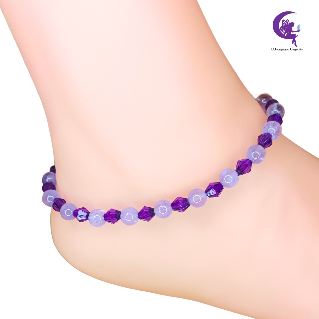 Fairy Sparkle Elegant Gemstone Anklets - Amethyst