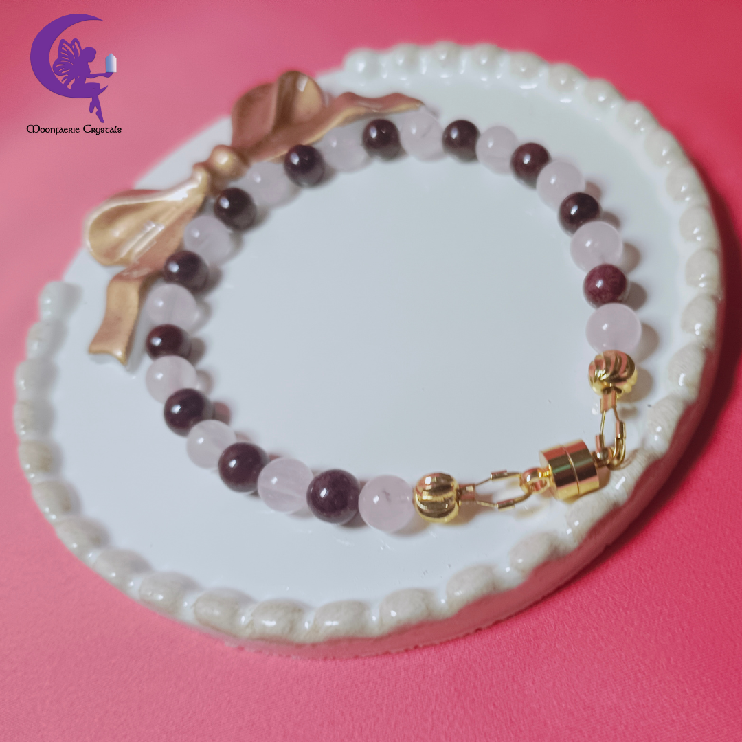 Rose & Garnet Magnet Bracelet