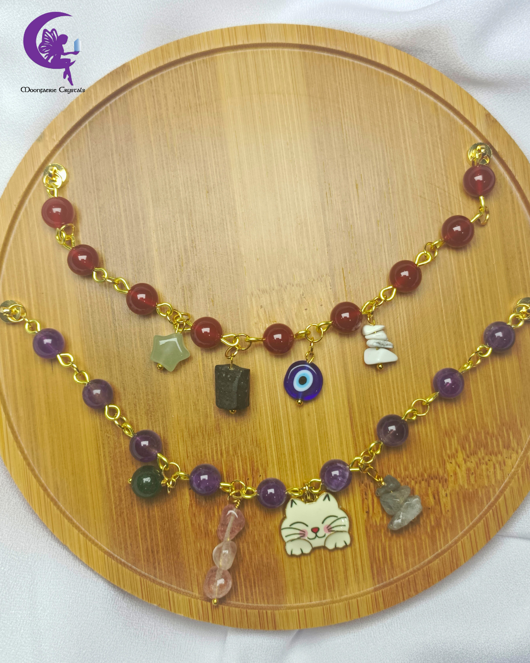 Gemstone Charm Soup Bracelet Collection