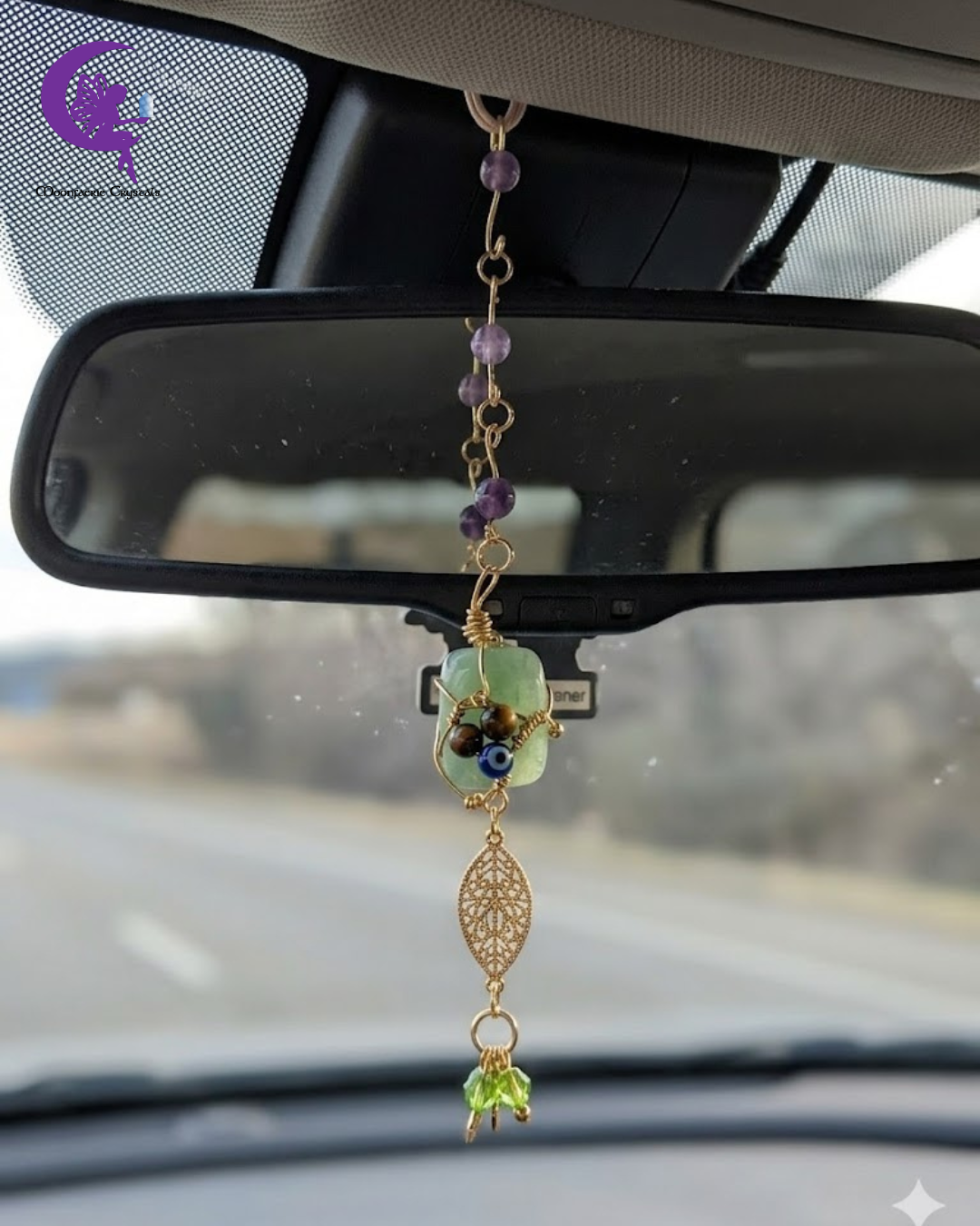 Sacred Garden of Eternal Abundance & Protection Gemstone Ornament - Green Aventurine, Amethyst, Brown Agate & Tiger's Eye