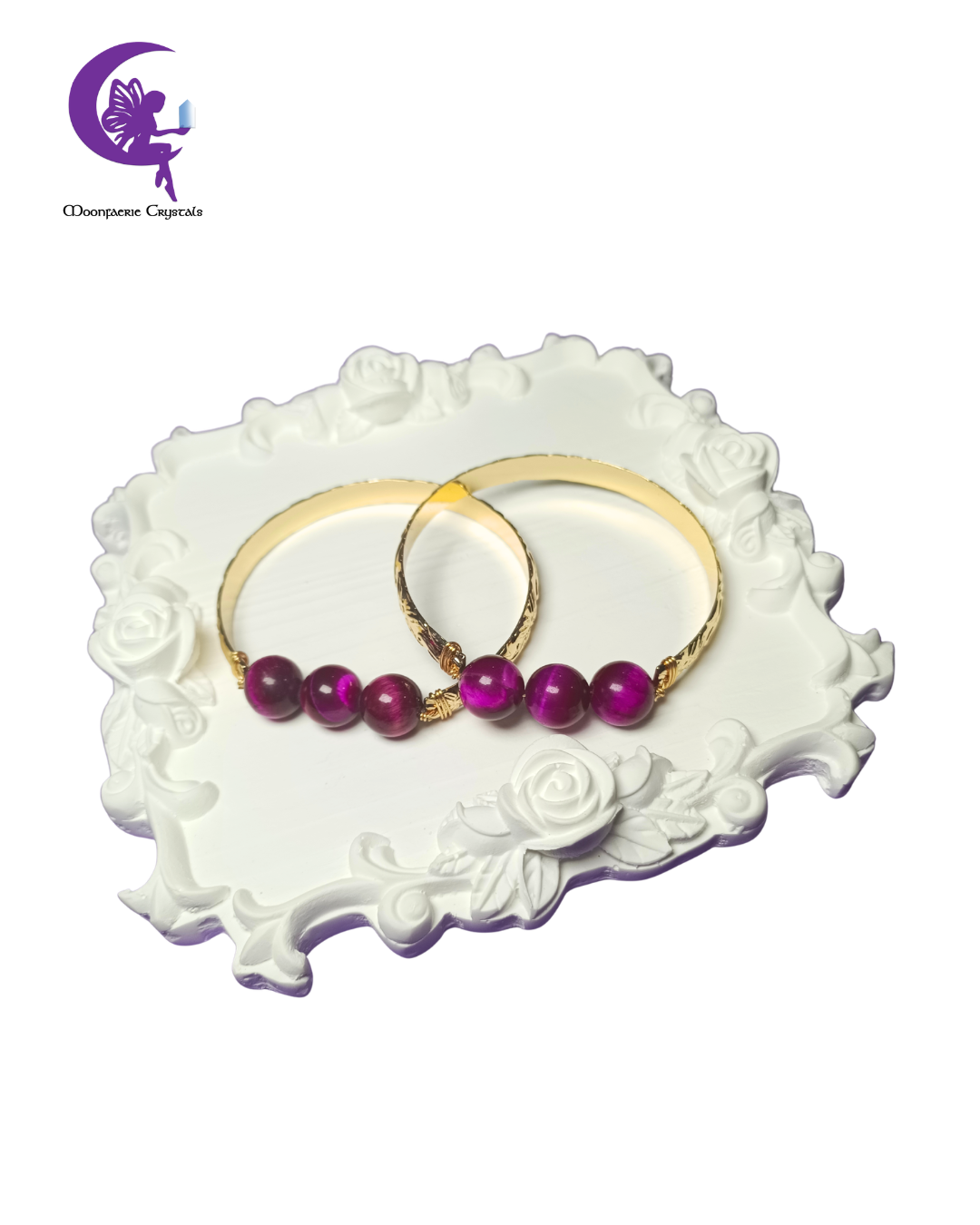 Empowered Queen Rose Tiger's Eye Bangle