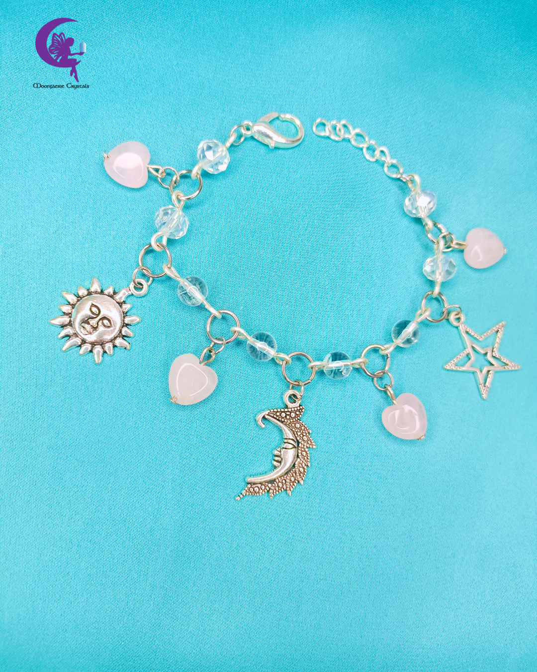 Heart of the Galaxy Bracelet – Clear Quartz & Rose Quartz