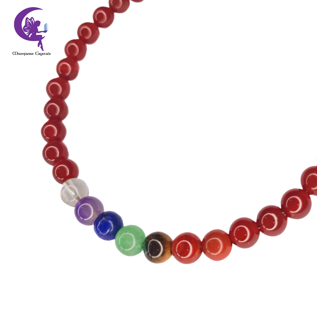 Carnelian  + 7 Chakra Multi-Healing Anklet