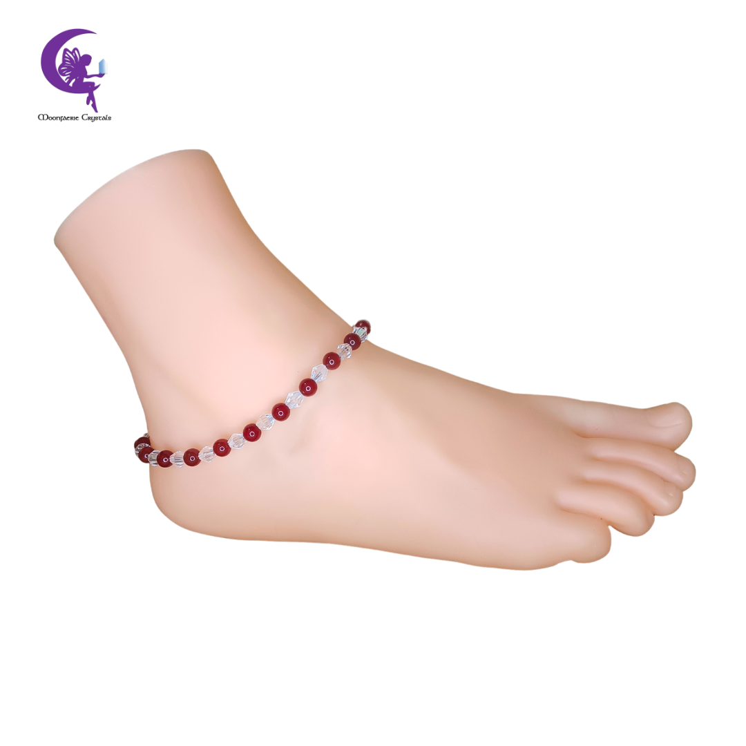 Fairy Sparkle Elegant Gemstone Anklets - Carnelian