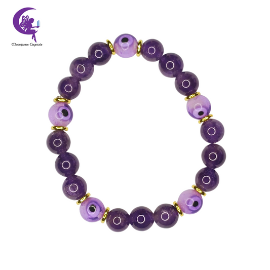 Amethyst Evil Eye Bracelet