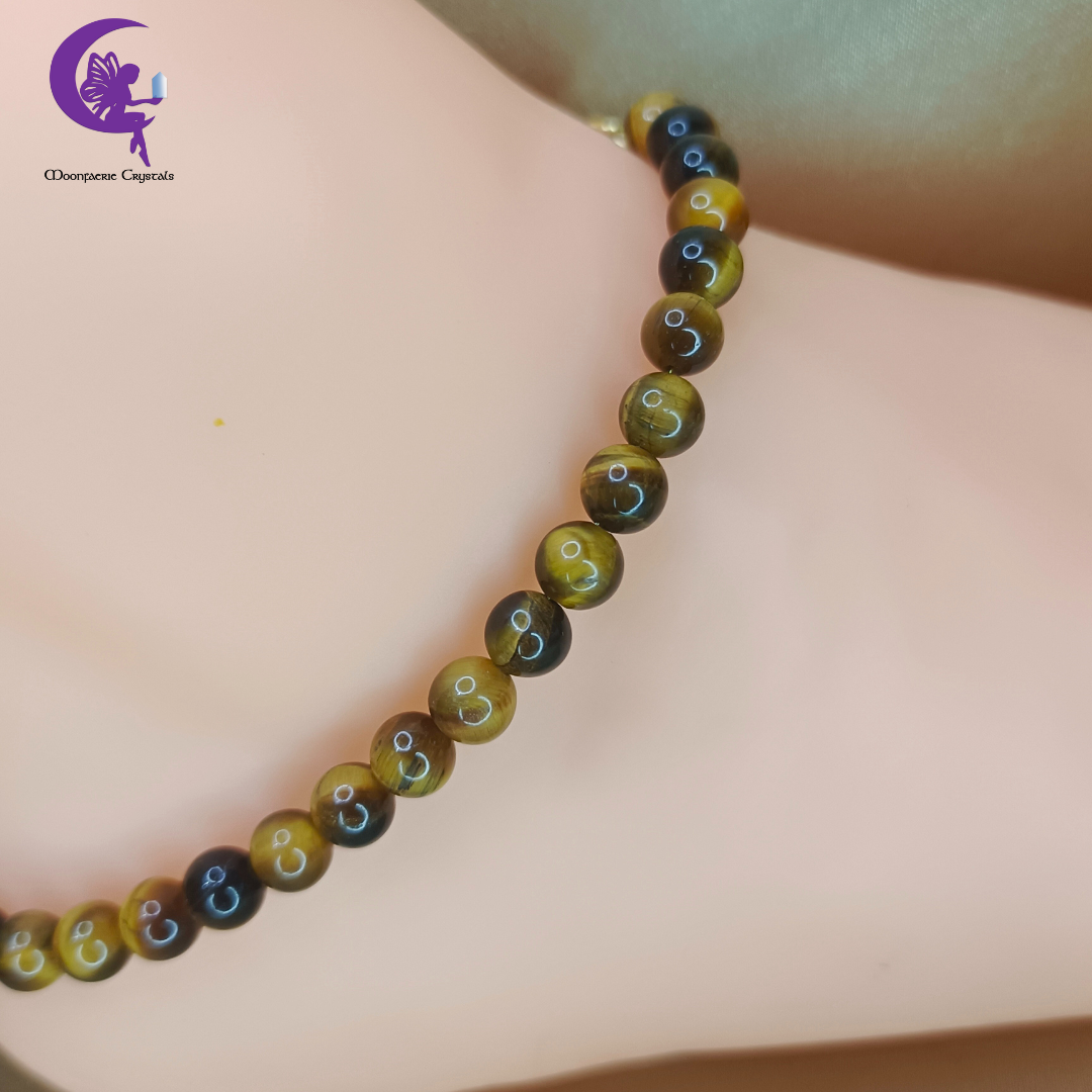 Tiger's Eye Anklet - Wealth Warrior Path to Prosperity