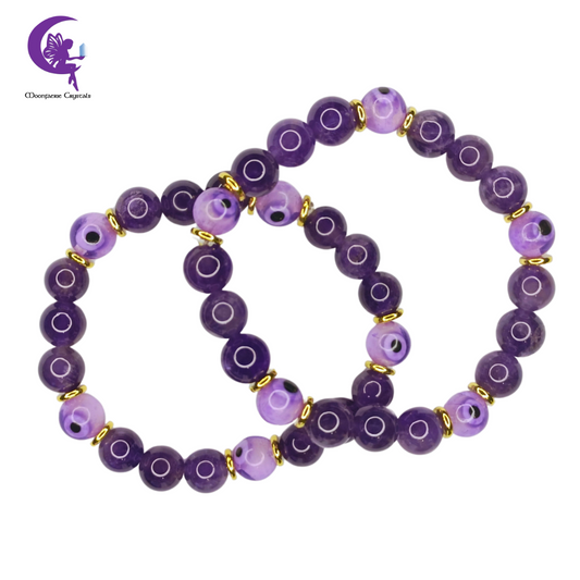 Amethyst Evil Eye Bracelet