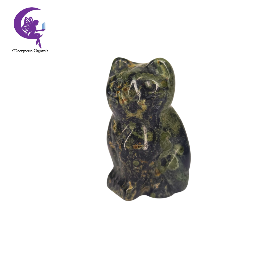 Kambaba Jasper Cat Sculpture