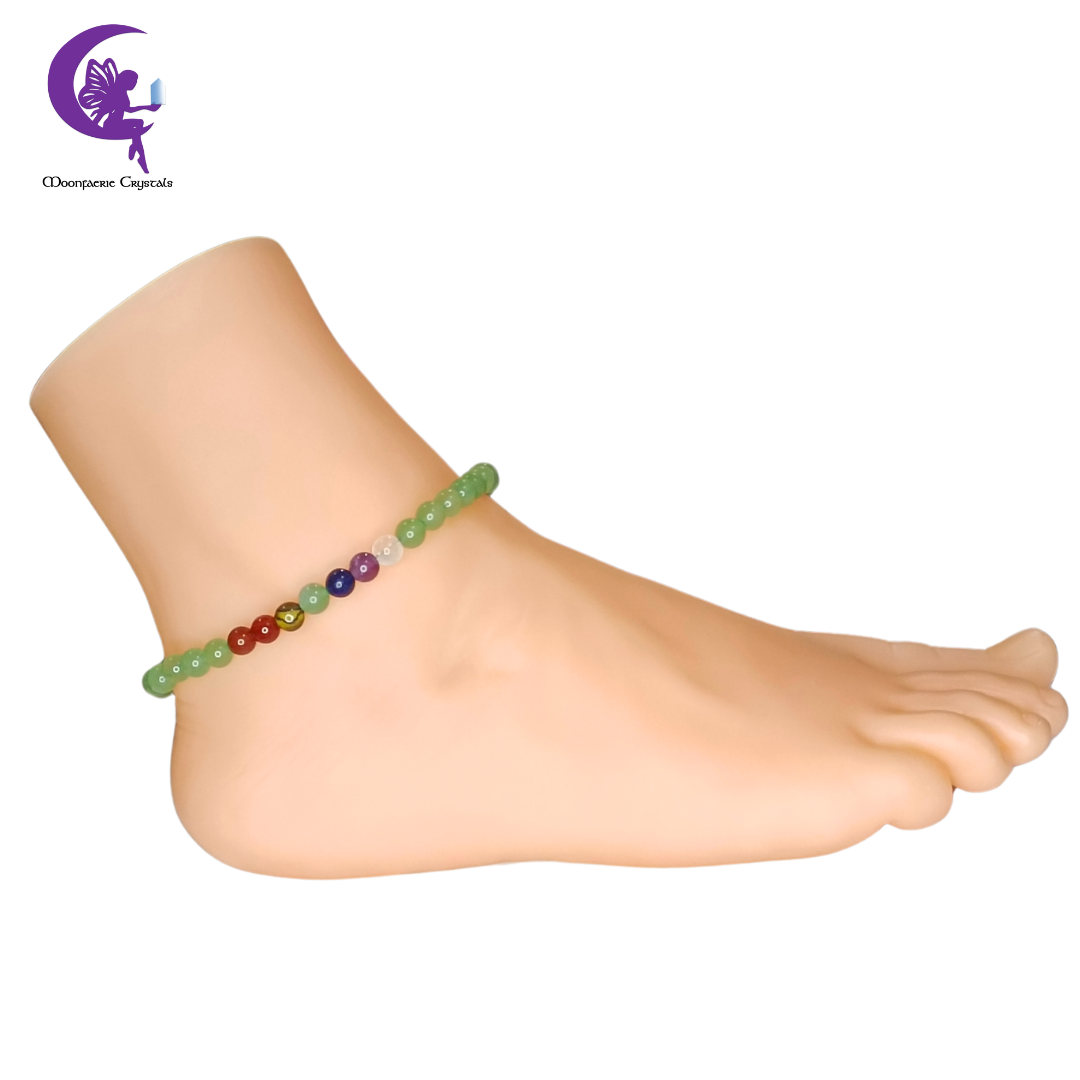 Green Aventurine + 7 Chakra Multi-Healing Anklet