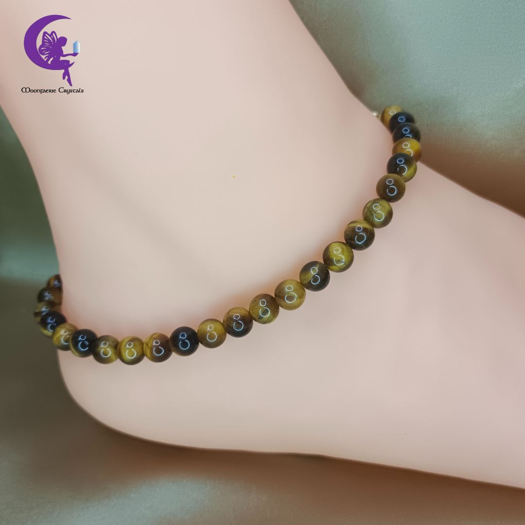 Tiger's Eye Anklet - Wealth Warrior Path to Prosperity