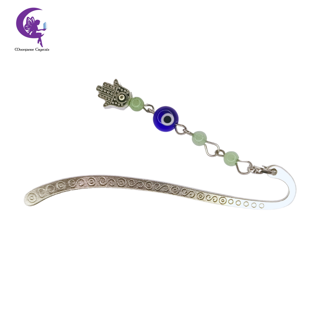 Hamsa Hand Evil Eye Gemstone Bookmark