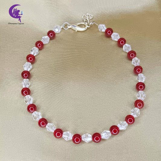 Fairy Sparkle Elegant Gemstone Anklets - Carnelian