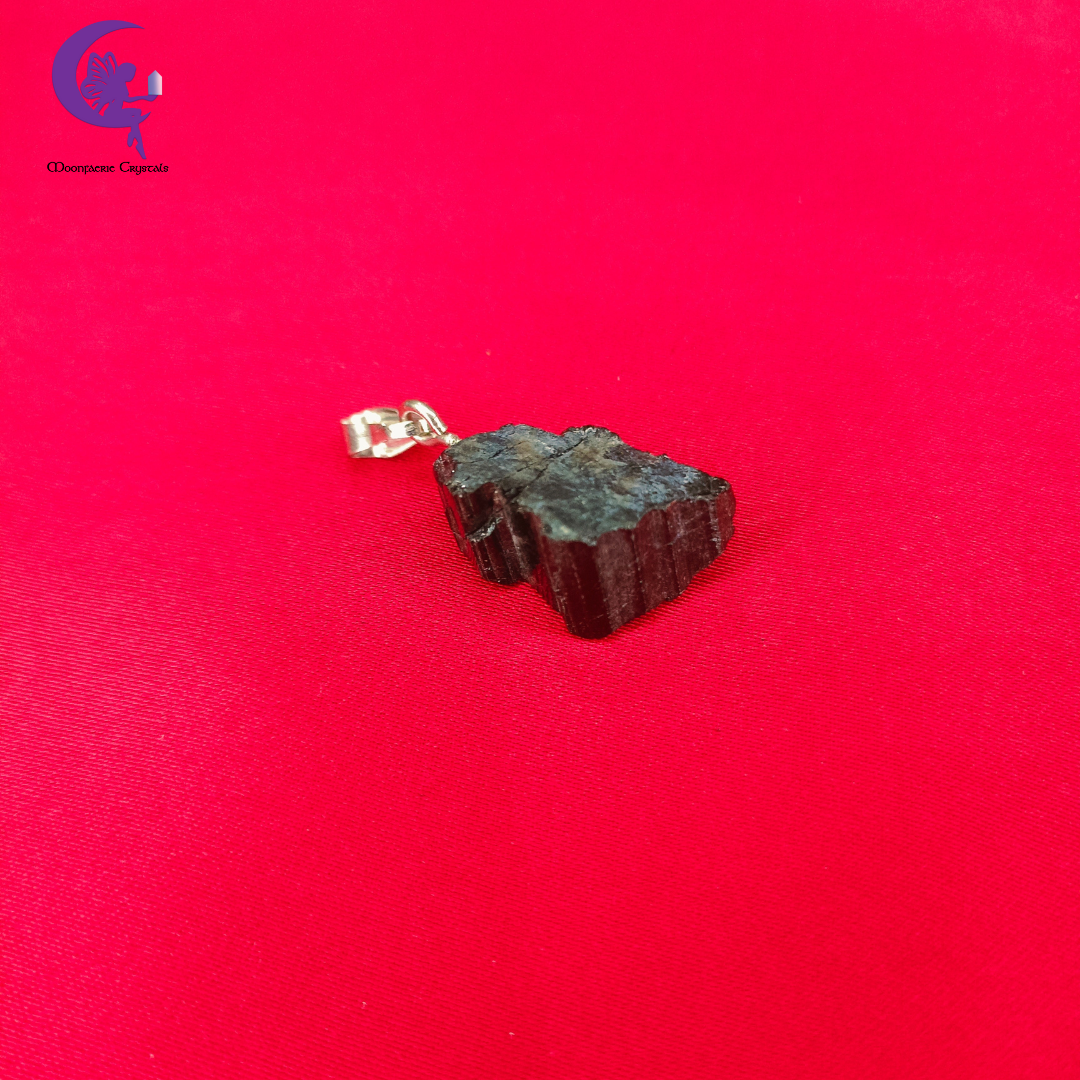 Raw Black Tourmaline Pendant