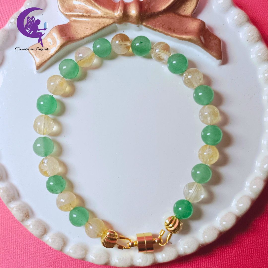 Green Aventurine & Citrine Magnet Bracelet