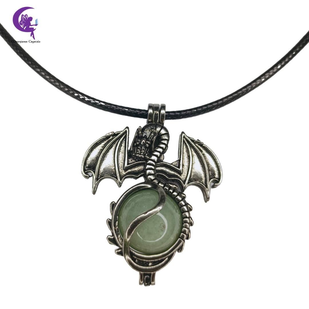 Mystical Dragonlore Green Aventurine Guardian Necklace