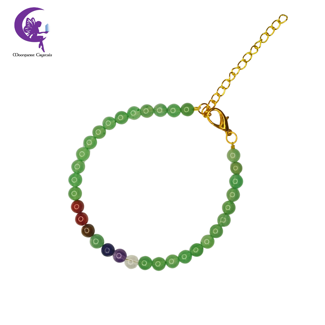 Green Aventurine + 7 Chakra Multi-Healing Anklet