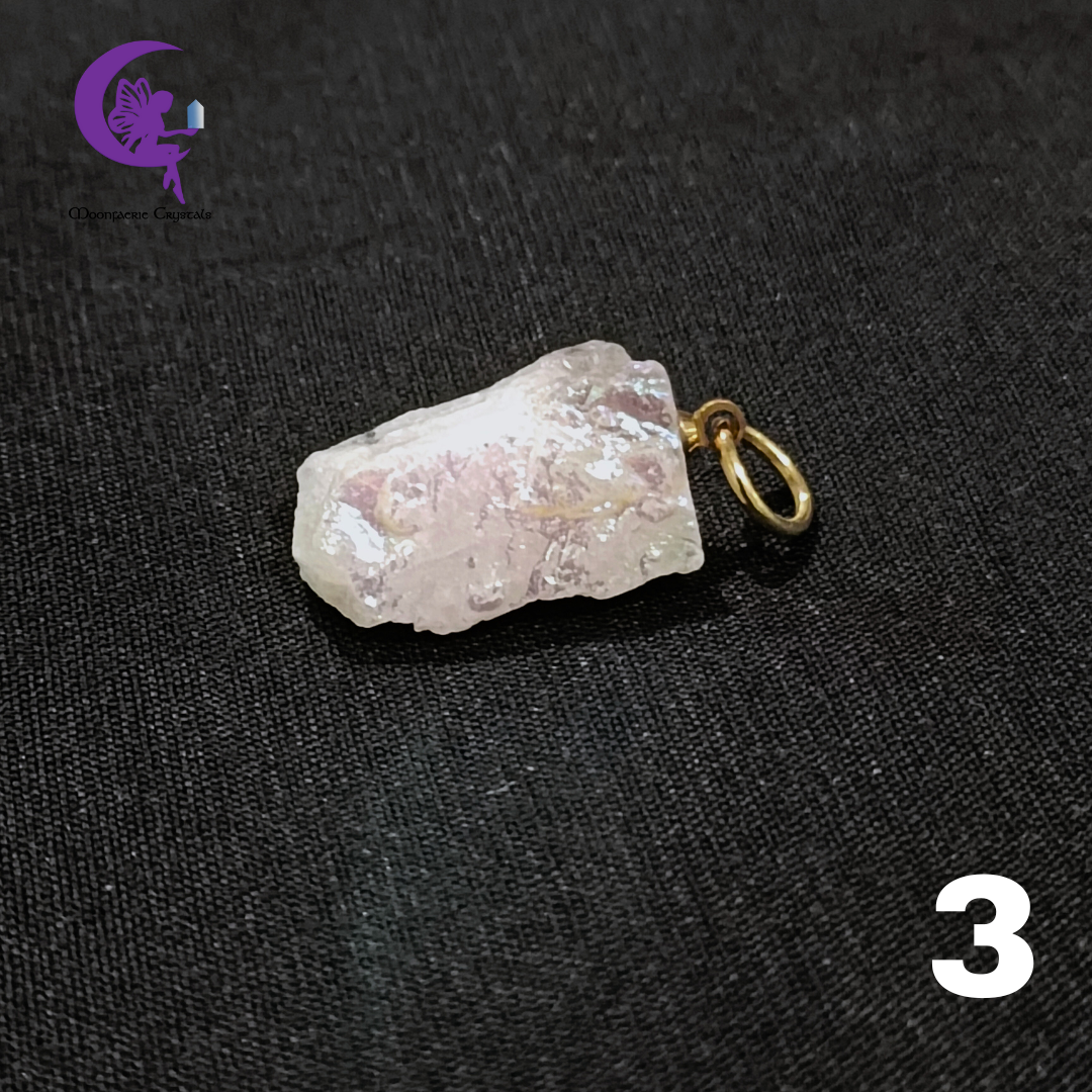 Electroplated Raw Moonstone Luminous Pendant