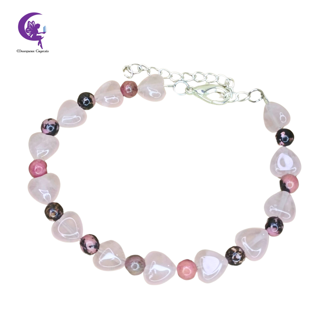 Infinite Love Anklet Collection - Rose Quartz & Rhodonite