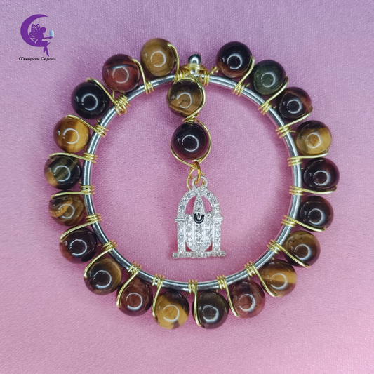 Divine Serenity - Tiger's Eye Lord Tirupathi Pendant