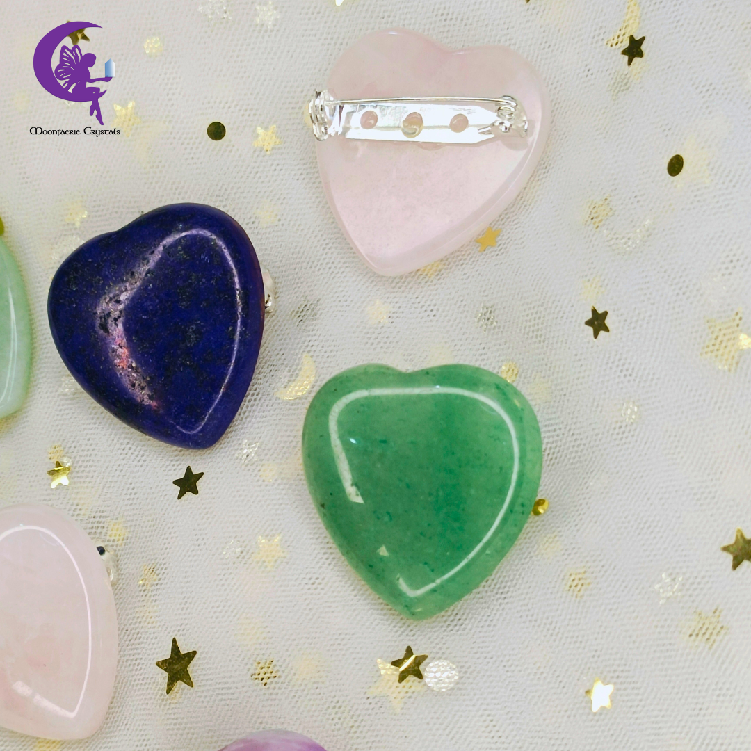 Cupid’s Heart Gemstone Heart Brooch Collection