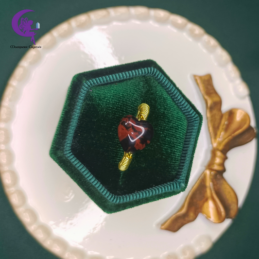 Mahogany Obsidian Heart Ring