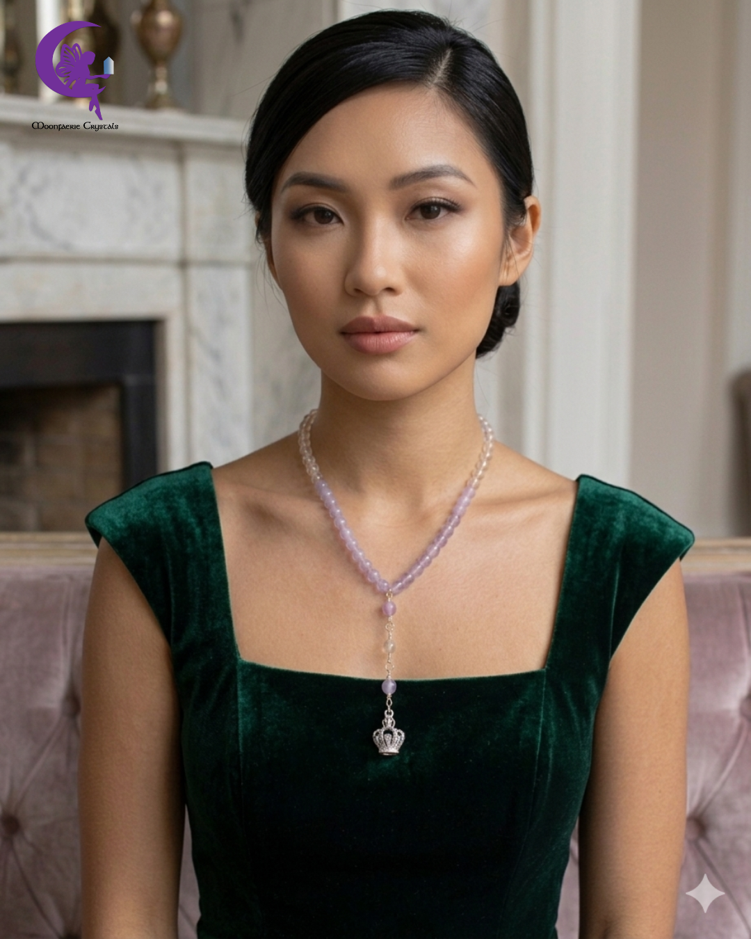 Your Majesty: Necklace of Pride & Humility - Amethyst, Clear Quartz, Rose Quartz